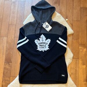 NHL Toronto Maple Leafs Navy and Charcoal Hoodie Sweater
